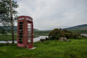 Cabine téléphonique au niveau du Loch Riddon